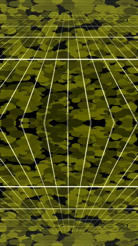Modern Abstract Green Camo Mesh Backdrop with Infinite Geometric Perspectiv.. Stock Footage 335607631