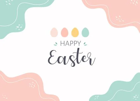 Modern abstract Happy Easter greeting card with Easter eggs. Stock Illustration