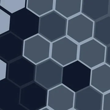 Modern Abstract Hexagon Pattern Background in Blue and Gray Tones Illustrazione stock