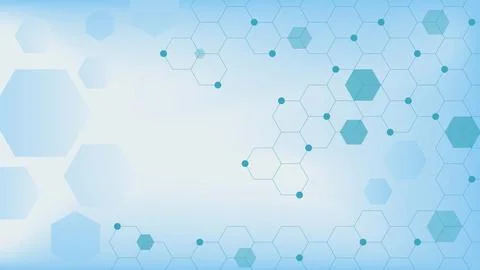 Modern abstract hexagonal background with molecular structure Stock Illustration