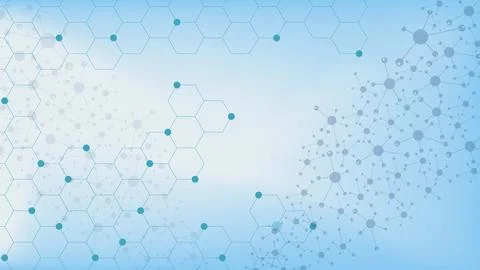 Modern abstract hexagonal background with molecular structure Ilustración de archivo