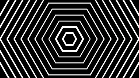 Modern abstract hexagonal line pattern on black background | Geometry art loo Stock Footage 343633419