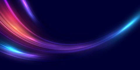 Modern abstract high speed movement. Dynamic motion light trails on dark bl.. Stock Illustration