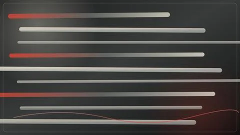 Modern abstract horizontal progress bars with red accents on dark background Stock Illustration