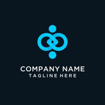 Modern Abstract human connection logo Stock Illustration