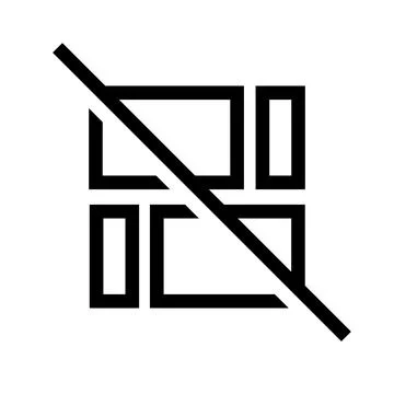 Modern abstract icon of a double square with diagonal slash Stock Illustration