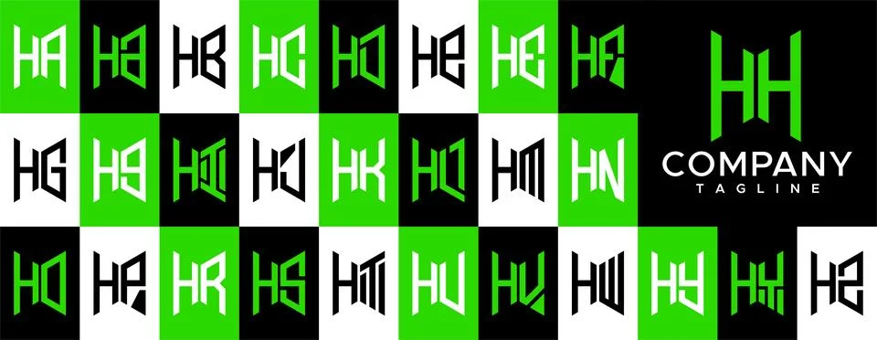 Modern abstract initial HH H letter logo design. Simple H logo vector template. Stock Illustration