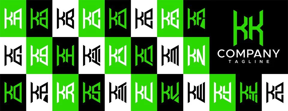 Modern abstract initial KK K letter logo design. Simple K logo vector template. Stock Illustration