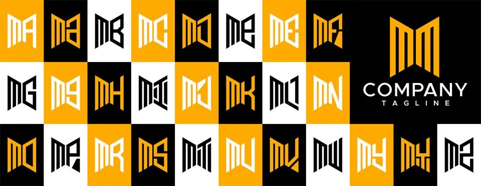 Modern abstract initial MM M letter logo design. Simple M logo vector template. Stock Illustration