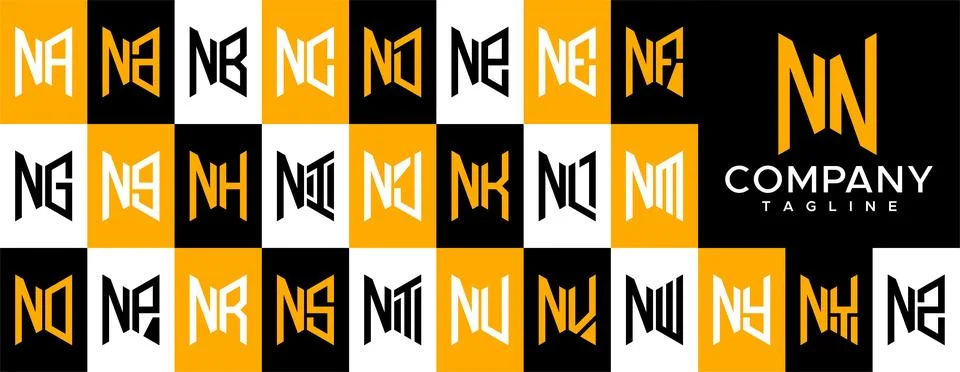Modern abstract initial NN N letter logo design. Simple N logo vector template. Stock Illustration