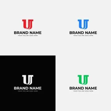 Modern Abstract Initial U Letter Logo With color variations. Line Letter Symb Stock Illustration