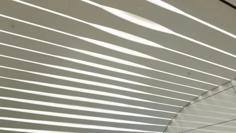 Modern Abstract Interior Ceiling with Linear LED Lighting Vídeo Stock 346506562