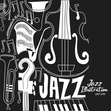 Modern abstract jazz illustrations Stock Illustration