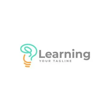 Modern Abstract Lamp Light Learning logo design 스톡 일러스트