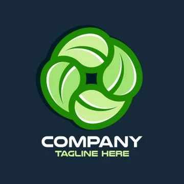 Modern abstract leaves in a circle logo. Vector illustration. Stock Illustration