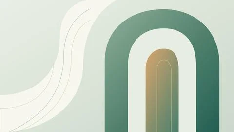 Modern abstract letter M gradient design with curved lines and soft lighting Stock Illustration