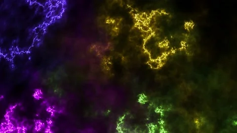 Modern Abstract Lightning Strikes on Black Background. Colorful Electrical Video stock 236606872