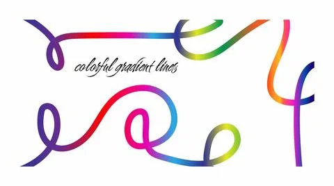 Modern abstract line artwork with smooth multicolor curves Stock-Illustration