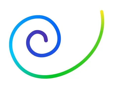 Modern abstract line spiral gradient colorful wave curve background. Stock Illustration