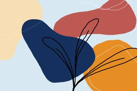 Modern abstract line work illustration geometric shapes pattern Stock-Illustration