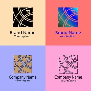 Modern Abstract Linework Logo Stock Illustration