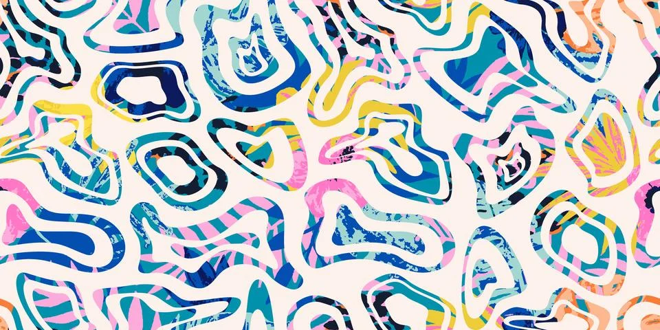 Modern abstract liquid pattern.Seamless background for paper, wallpaper, cover Stock Illustration