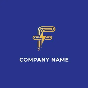 Modern abstract logo design featuring a stylized "F" Stock Illustration