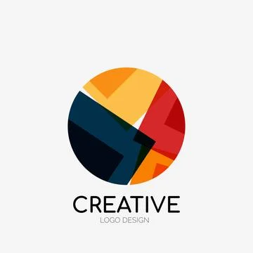 Modern abstract logo design. Geometric vector art. Clean overlapping lines and Illustrazione stock