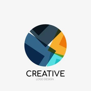 Modern abstract logo design. Geometric vector art. Clean overlapping lines and Illustrazione stock