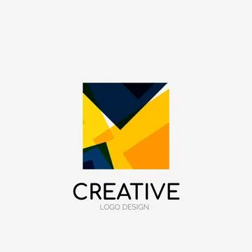 Modern abstract logo design. Geometric vector art. Clean overlapping lines and イラスト素材