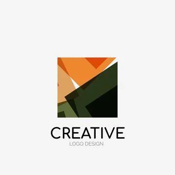 Modern abstract logo design. Geometric vector art. Clean overlapping lines and Illustrazione stock
