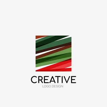 Modern abstract logo design. Geometric vector art. Clean overlapping lines and Illustrazione stock