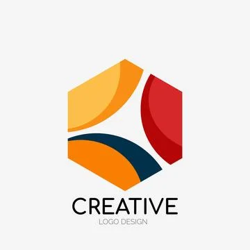 Modern abstract logo design. Geometric vector art. Clean overlapping lines and Illustrazione stock