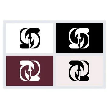 Modern Abstract Logo Design Vector Set Stock Illustration
