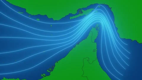 Modern Abstract Map Animation of Global Trade Routes through Hormuz Strait. 4K Stock Footage 332808724