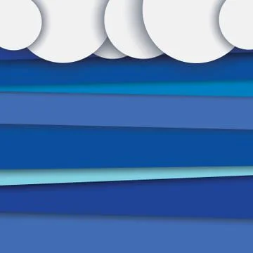 Modern abstract material design vector background with layers. Clouds on top Stock Illustration