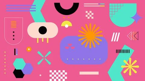 Modern Abstract Memphis Background Illustrazione stock