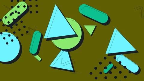Modern Abstract Memphis Style Geometric Background with Colorful Triangles .. Stock Illustration