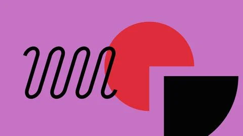 Modern Abstract Minimal Artwork with Bold Curves Stock Illustration