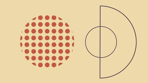 Modern Abstract Minimalist Design Dotted Circles Stock Illustration