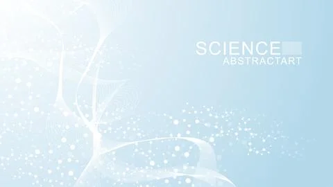 Modern abstract molecules structure for science or medical background. DNA .. Stock Illustration