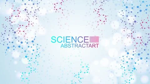 Modern abstract molecules structure for science or medical background. DNA .. Stock Illustration