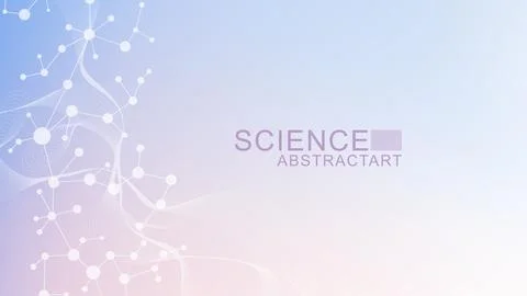 Modern abstract molecules structure for science or medical background. DNA .. Stock Illustration