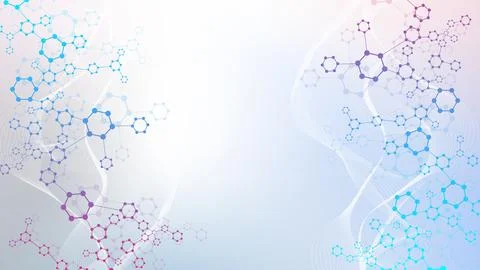 Modern abstract molecules structure for science or medical background. DNA .. Stock Illustration