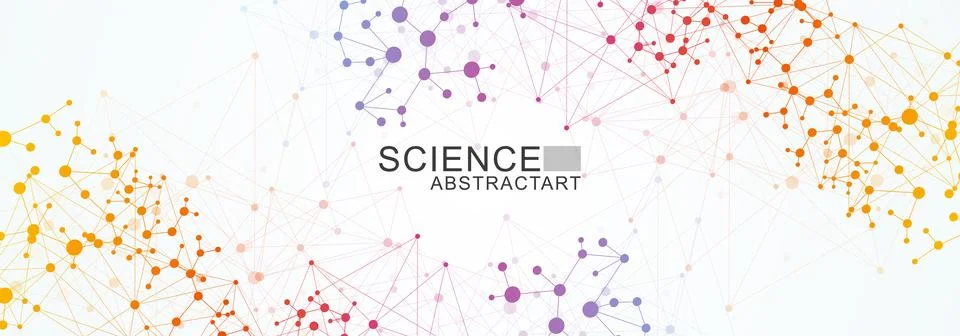 Modern abstract molecules structure for science or medical background. DNA .. Stock Illustration
