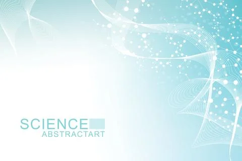 Modern abstract molecules structure for science or medical background. DNA .. Stock Illustration