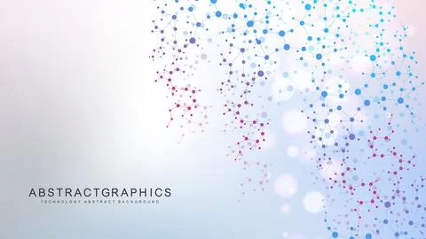 Modern abstract molecules structure for science or medical background. DNA .. Stock Illustration