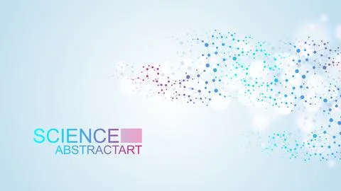 Modern abstract molecules structure for science or medical background. DNA he Stock Illustration