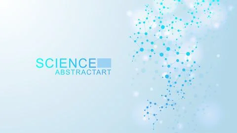 Modern abstract molecules structure for science or medical background. DNA .. Stock Illustration