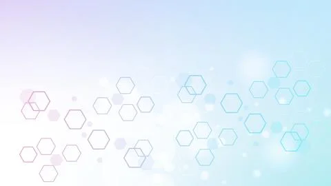 Modern abstract molecules structure for science or medical background. DNA he Stock Illustration